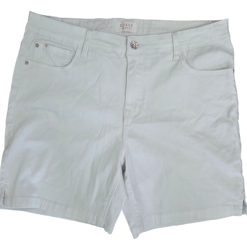 Gap Curve Appeal‎ White Denim Shorts Womens 12 / 31 Mid Rise 6" Inseam Stretch